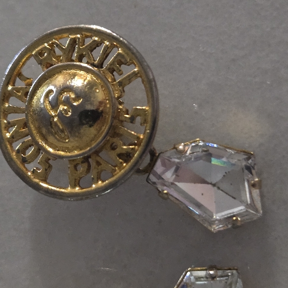 RARE FIND SONIA RYKIEL PARIS GOLD TONE CLIP ON EARRINGS WITH RHINESTONE - Picture 4 of 7